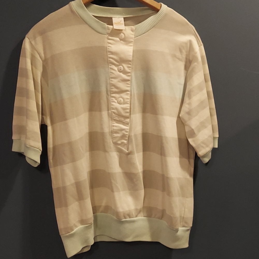 Vintage Jantzen pastel striped short sleeve top Medium